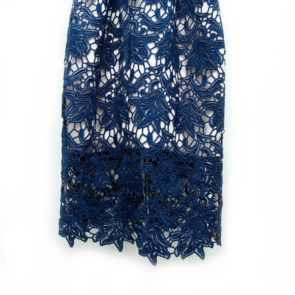 Keepsake Floral Embroidery Overlay Midi Dress Racer Back - Picture 5 of 7